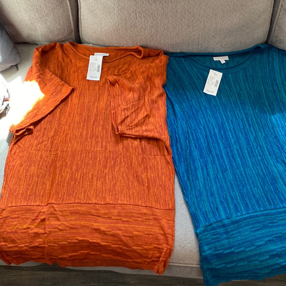 COPY - NWT bundle of 2 short sleeve sweater tunics from Fashion Bug size 0X